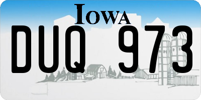 IA license plate DUQ973