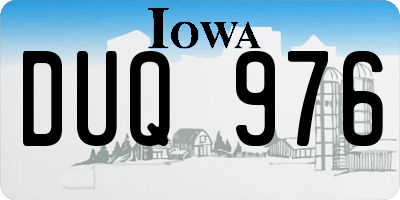 IA license plate DUQ976