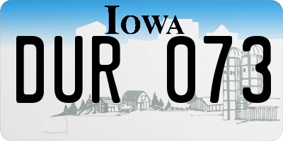 IA license plate DUR073