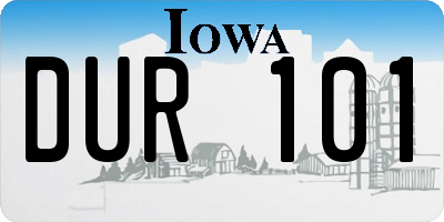 IA license plate DUR101