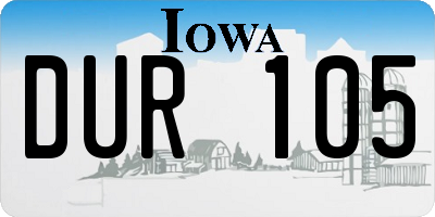 IA license plate DUR105