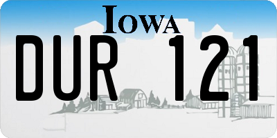 IA license plate DUR121