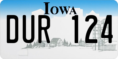 IA license plate DUR124