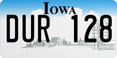 IA license plate DUR128