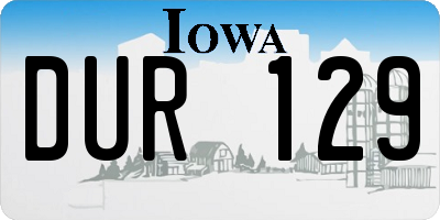IA license plate DUR129