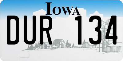 IA license plate DUR134