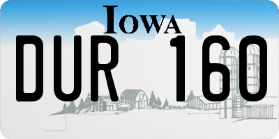 IA license plate DUR160
