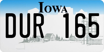 IA license plate DUR165
