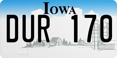 IA license plate DUR170