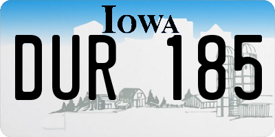 IA license plate DUR185