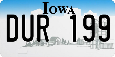 IA license plate DUR199