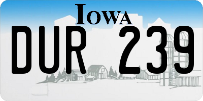 IA license plate DUR239