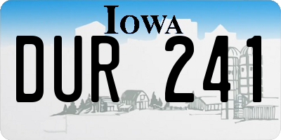 IA license plate DUR241