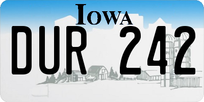 IA license plate DUR242