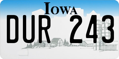 IA license plate DUR243