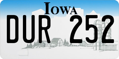 IA license plate DUR252