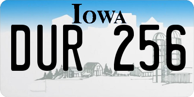 IA license plate DUR256