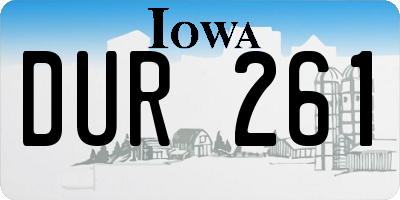 IA license plate DUR261