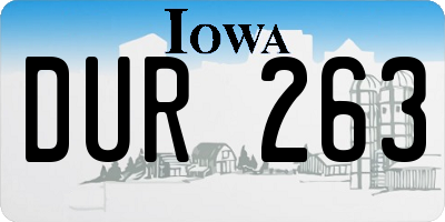 IA license plate DUR263
