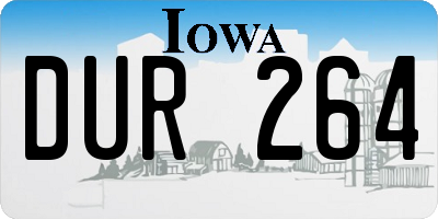 IA license plate DUR264