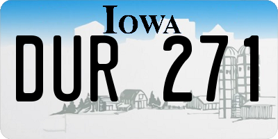 IA license plate DUR271