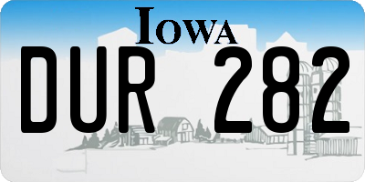 IA license plate DUR282