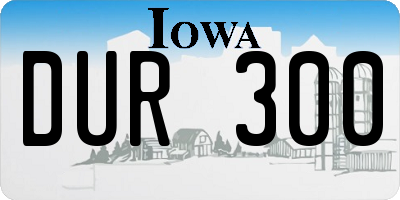 IA license plate DUR300