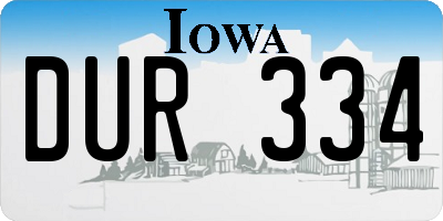 IA license plate DUR334
