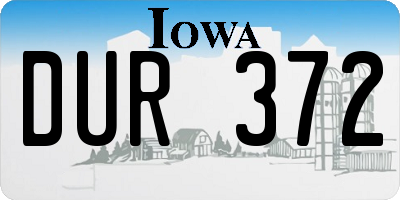 IA license plate DUR372