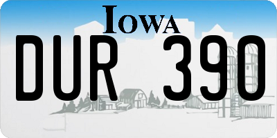 IA license plate DUR390