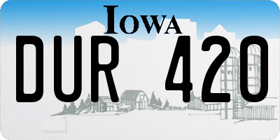 IA license plate DUR420