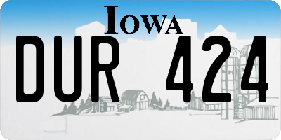 IA license plate DUR424