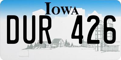 IA license plate DUR426