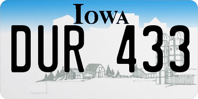 IA license plate DUR433