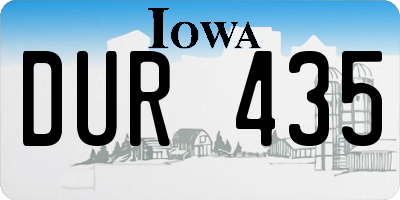 IA license plate DUR435