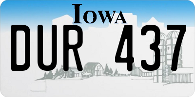 IA license plate DUR437