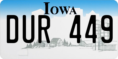 IA license plate DUR449