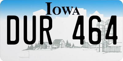 IA license plate DUR464