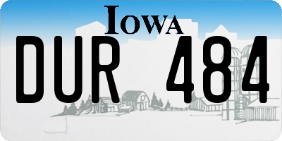 IA license plate DUR484