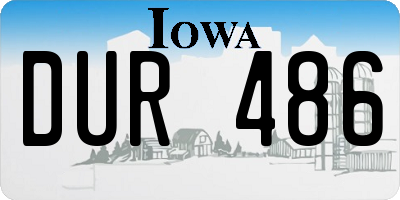IA license plate DUR486