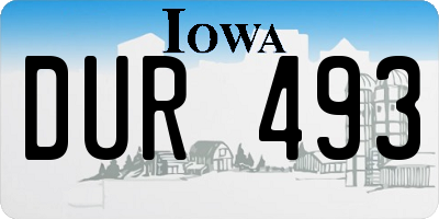 IA license plate DUR493