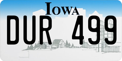 IA license plate DUR499