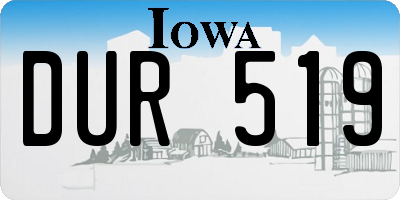 IA license plate DUR519