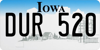 IA license plate DUR520