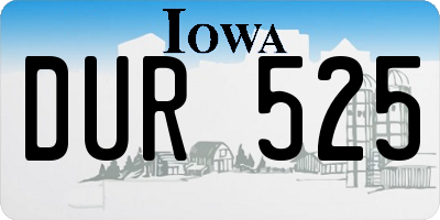 IA license plate DUR525