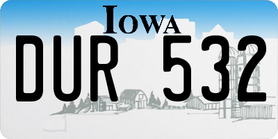 IA license plate DUR532
