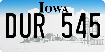 IA license plate DUR545