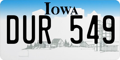 IA license plate DUR549