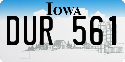 IA license plate DUR561