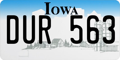 IA license plate DUR563